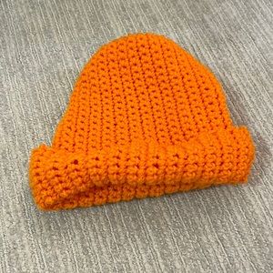 Orange knit beanie